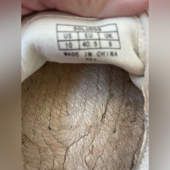 Soludos Woven Platform Light Blue/Yellow Slip-On Espadrilles Lemon; size 10 - Picture 7 of 7